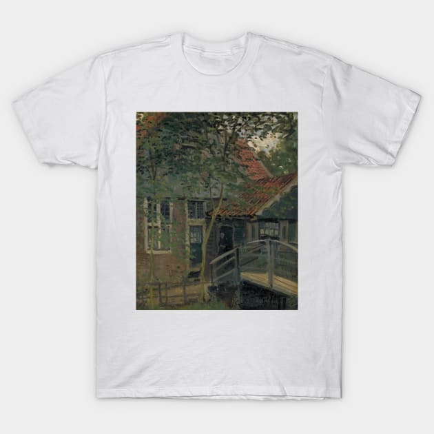 Footbridge at Zaandam by Claude Monet T-Shirt by Classic Art Stall